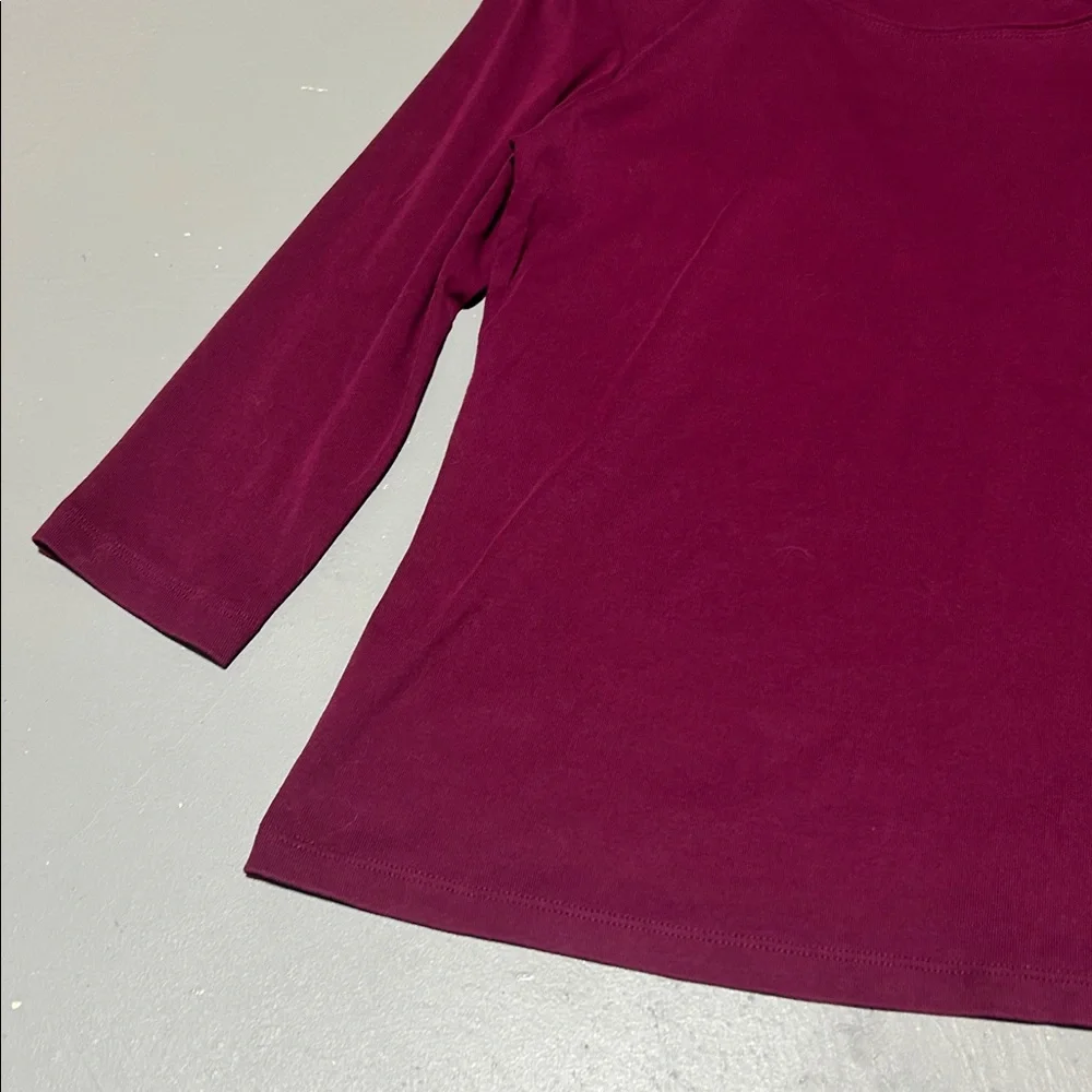 Karen Scott Plum Colored Long Sleeve Shirt (Women’s Petite Small) - Picture 2 of 7